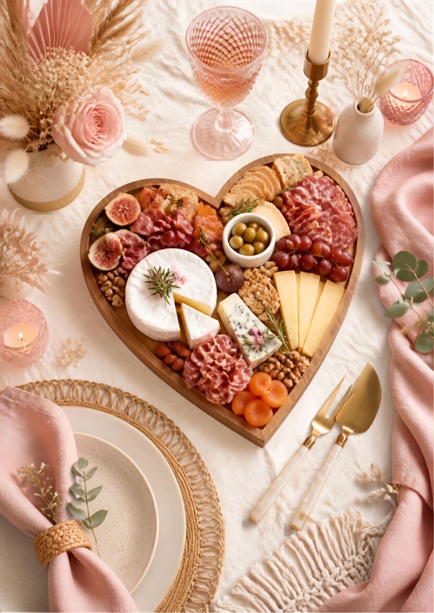 Heart Shaped Charcuterie Board Set | Personalized Wedding Gift