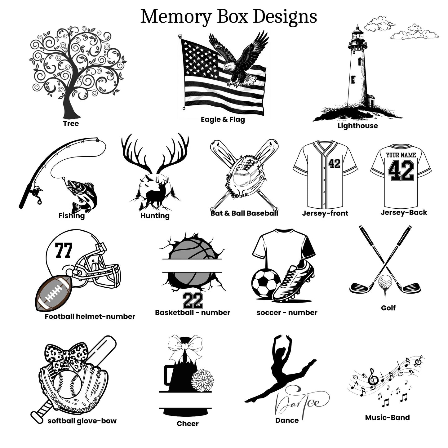 Laser Engraved Personalized Large Wood Memory Box