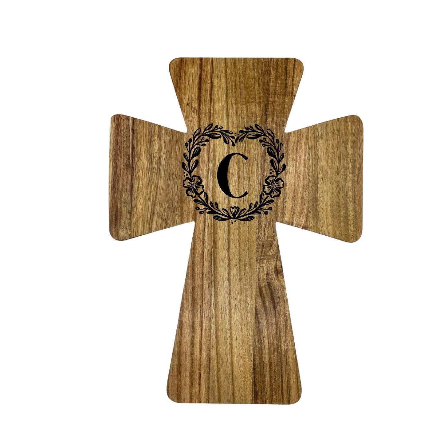 Cross Shaped Acacia Wood Cutting Board | Personalized Faith Gift