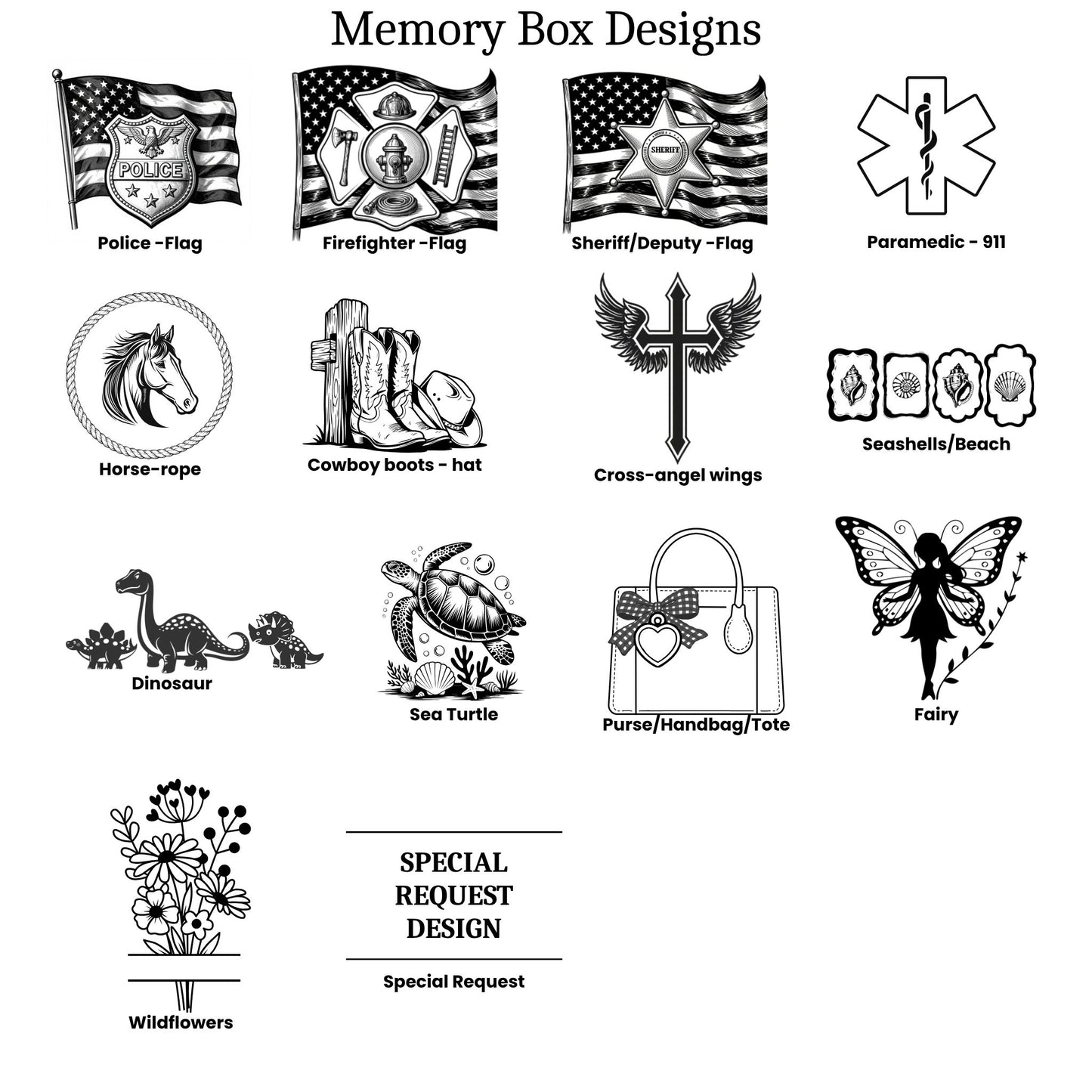 Laser Engraved Personalized Large Wood Memory Box