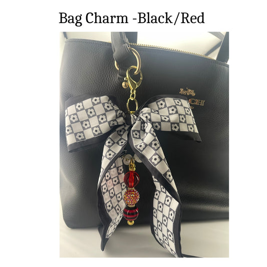 Bag Charm - Black/Red