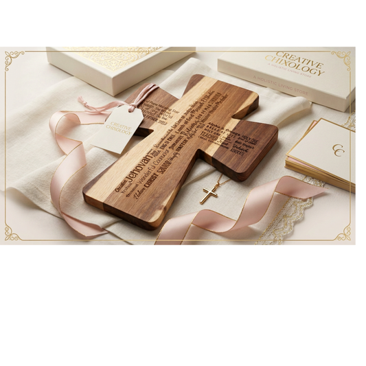 Cross Shaped Acacia Wood Cutting Board | Personalized Faith Gift