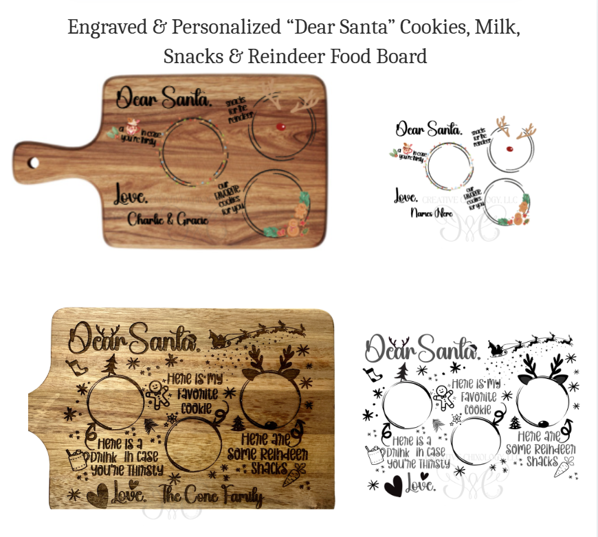 Dear Santa Cookies Milk Snacks and Reindeer Food Personalized Paddle Board
