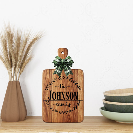 Engraved & Personalized Acacia Wood Paddle Cutting Board