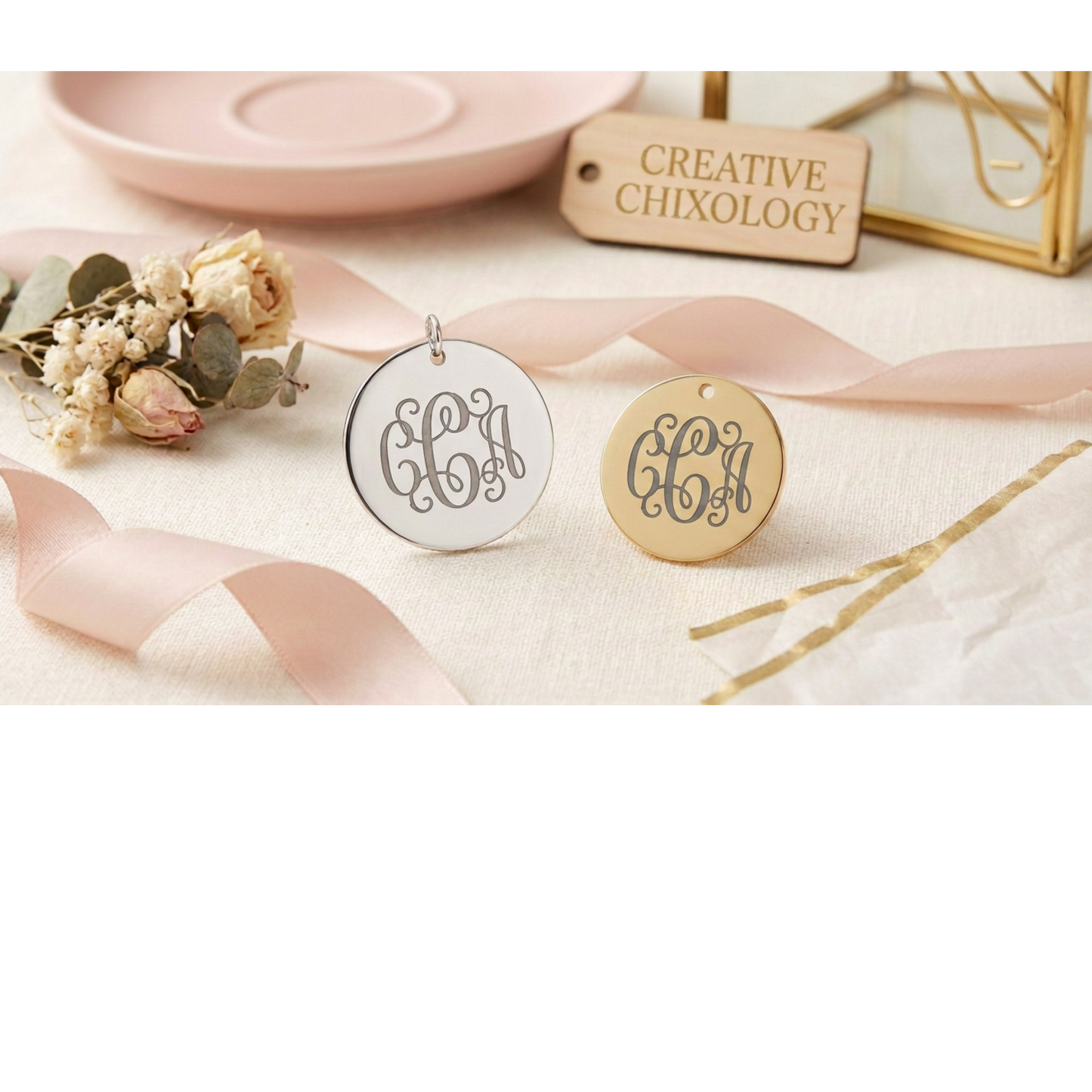 Custom Engraved and Personalized Circle-Disc Pendant